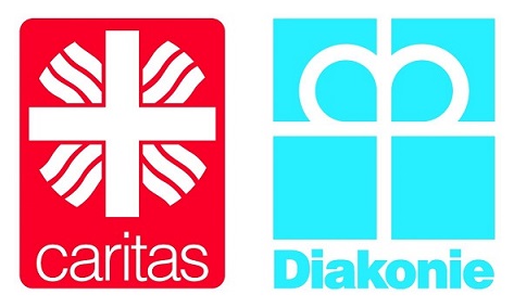 Logos der Caritas und Diakonie
